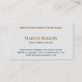 Baker Bakery Store Cafe Business Card 名刺 (裏面)