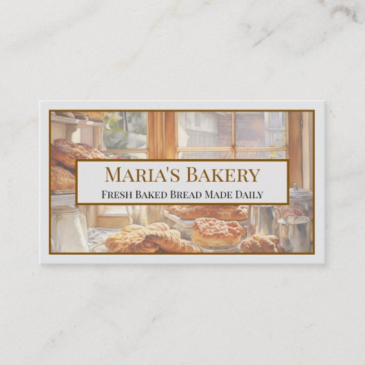 Baker Bakery Store Cafe Business Card 名刺 (正面)