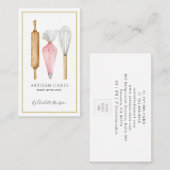 Baker Bakery Tools Pastry Chef Logo Business Card 名刺 (正面/裏面)