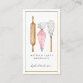 Baker Bakery Tools Pastry Chef Logo Business Card 名刺 (正面)