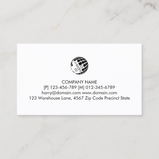 Baker Baking Bakery Business Card 名刺 (裏面)