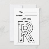 baker bunny Coloring  card Classroom Valentine  サンキューカード (裏面)