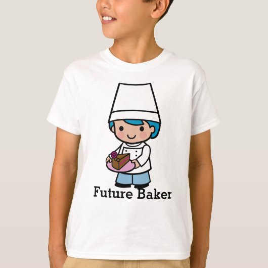 Baker / Chef boy with Chocolate Cake Coffee Tシャツ (正面)