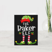 Baker Christmas Elf Matching Pajama X-mas Party  カード (正面)