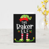 Baker Christmas Elf Matching Pajama X-mas Party  カード (黄色い花)