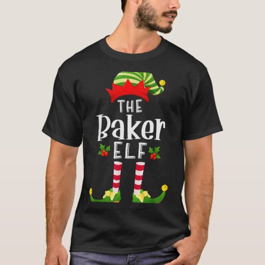 Baker Christmas Elf Matching Pajama X-mas Party  Tシャツ (正面)