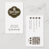 Baker Custom Logo Espresso Brown QR Code 名刺 (正面/裏面)