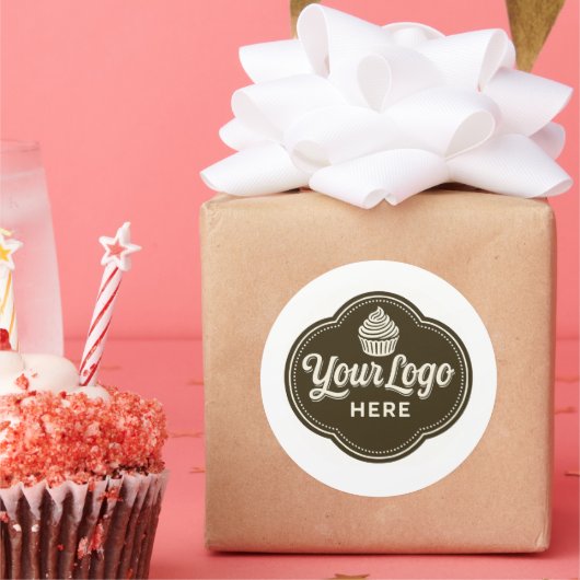 Baker Custom Logo Espresso Brown Round  ラウンドシール (パーティー)