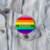 Baker Gay Pride Flag Rainbow Stripe Proudly Vaxed 缶バッジ (インサイチュ)