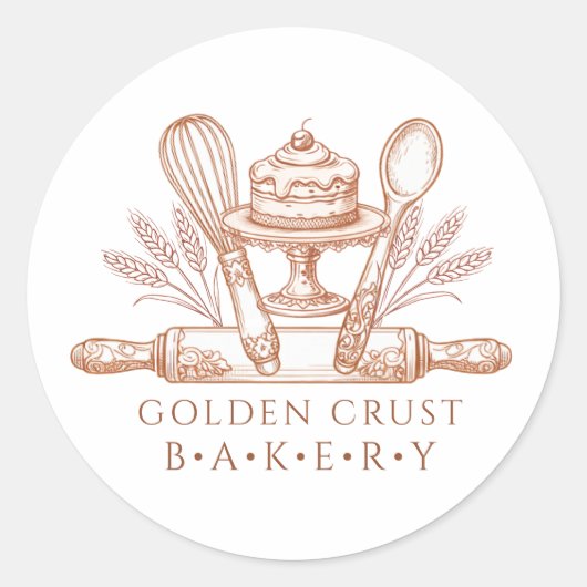 Baker Pastry Chef Baking Tools Product Labels ラウンドシール (正面)