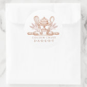 Baker Pastry Chef Baking Tools Product Labels ラウンドシール (バッグ)