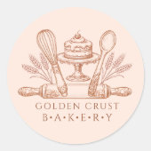 Baker Pastry Chef Baking Tools Product Labels ラウンドシール (正面)