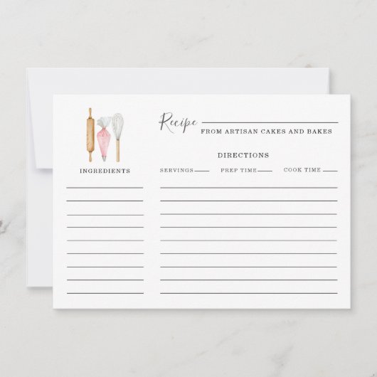 Baker Pastry Chef Baking Utensils Recipe ノートカード (正面)