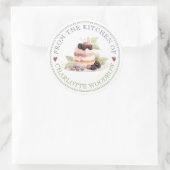 Baker Pastry Chef Cake Dessert Label Sticker ラウンドシール (バッグ)