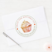Baker Pastry Chef Cupcake Food Label Sticker ラウンドシール (封筒)