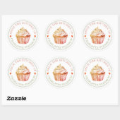 Baker Pastry Chef Cupcake Food Label Sticker ラウンドシール (シート)