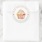 Baker Pastry Chef Cupcake Food Label Sticker ラウンドシール (バッグ)