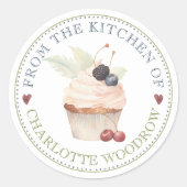 Baker Pastry Chef Cupcake Label Sticker ラウンドシール (正面)