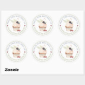 Baker Pastry Chef Cupcake Label Sticker ラウンドシール (シート)