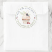 Baker Pastry Chef Cupcake Label Sticker ラウンドシール (バッグ)