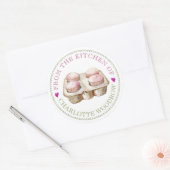 Baker Pastry Chef Muffins Food Label Sticker ラウンドシール (封筒)