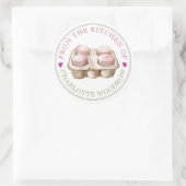 Baker Pastry Chef Muffins Food Label Sticker ラウンドシール (バッグ)