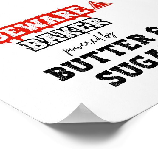 Baker Powered By Butter & Sugar | Funny Baking ポスター (角)