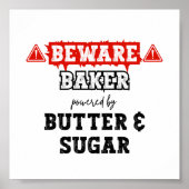 Baker Powered By Butter & Sugar | Funny Baking ポスター (正面)
