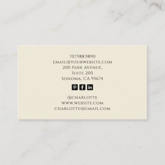 Baker Skeleton Sepia Tarot Aesthetic 名刺 (裏面)