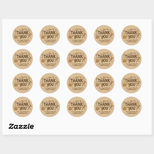 Baker Thank You Sticker  Custom Baking Icon Design ラウンドシール (シート)