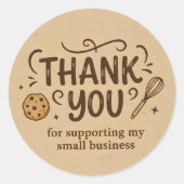 Baker Thank You Sticker  Custom Baking Icon Design ラウンドシール (正面)