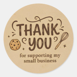 Baker Thank You Sticker  Custom Baking Icon Design ラウンドシール