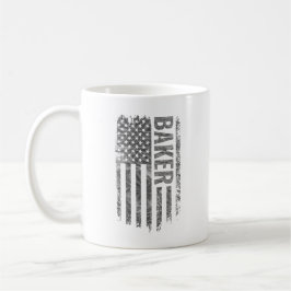 Baker USA Flag Distressed design コーヒーマグカップ