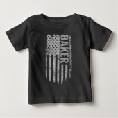 Baker USA Flag Distressed design ベビーTシャツ (正面)