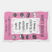Baker's Tea Towel Gran, Dad, Mum, Gift (Pink)  キッチンタオル (横)