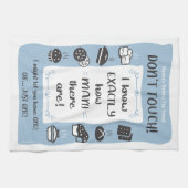 Baker's Tea Towel Nanna, Mum, Dad Gift (Blue)  キッチンタオル (横)