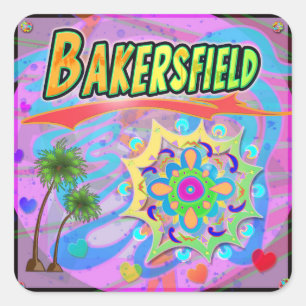 Bakersfield真の進捗ステッカー スクエアシール