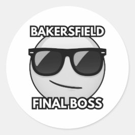 Bakersfield Final Boss Cool Emoji Sticker ラウンドシール