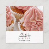 Bakery モノグラム ロゴ 写真 QR 名刺 (正面)