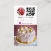 Bakery 6 写真フィードグリッド ソーシャルメディアQRコード 名刺 (正面)