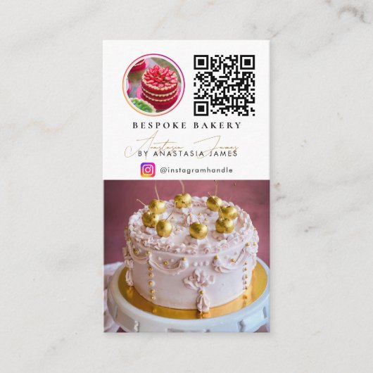 Bakery 6 Photo Feed Grid Social Media QR Code 名刺 (正面)