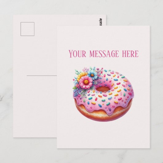 Bakery add message business name bakery doughnut  ポストカード (正面/裏面)