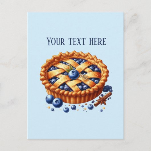  bakery add message business name blueberry pie ポストカード (正面)