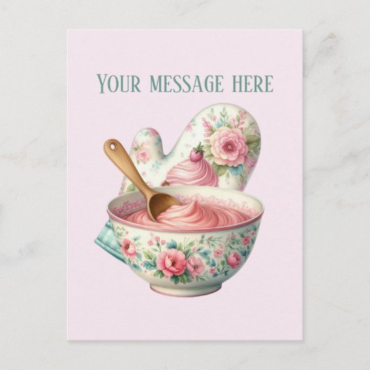 Bakery add message Business name mitt icing ポストカード (正面)