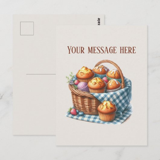 Bakery add message Business name muffins ポストカード (正面/裏面)