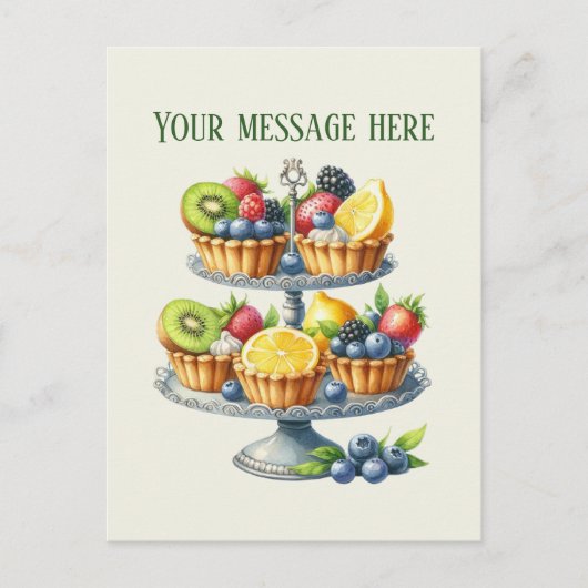 Bakery add message Business name pastry tarts ポストカード (正面)