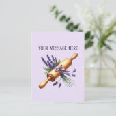 Bakery add message Business name rolling pin  ポストカード (スタンド正面)