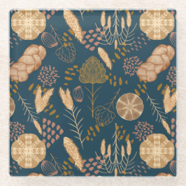 Bakery Bliss: Artisan Bread & Barley, Teal ガラスコースター