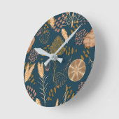 Bakery Bliss: Artisan Bread & Barley, Teal ラウンド壁時計 (傾斜)