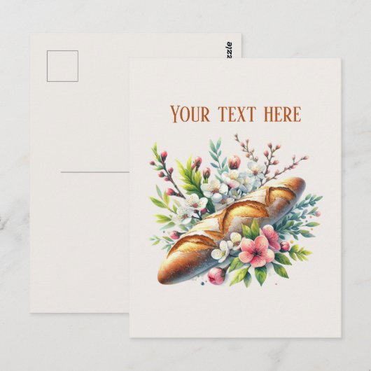 Bakery bread add message business name  ポストカード (正面/裏面)